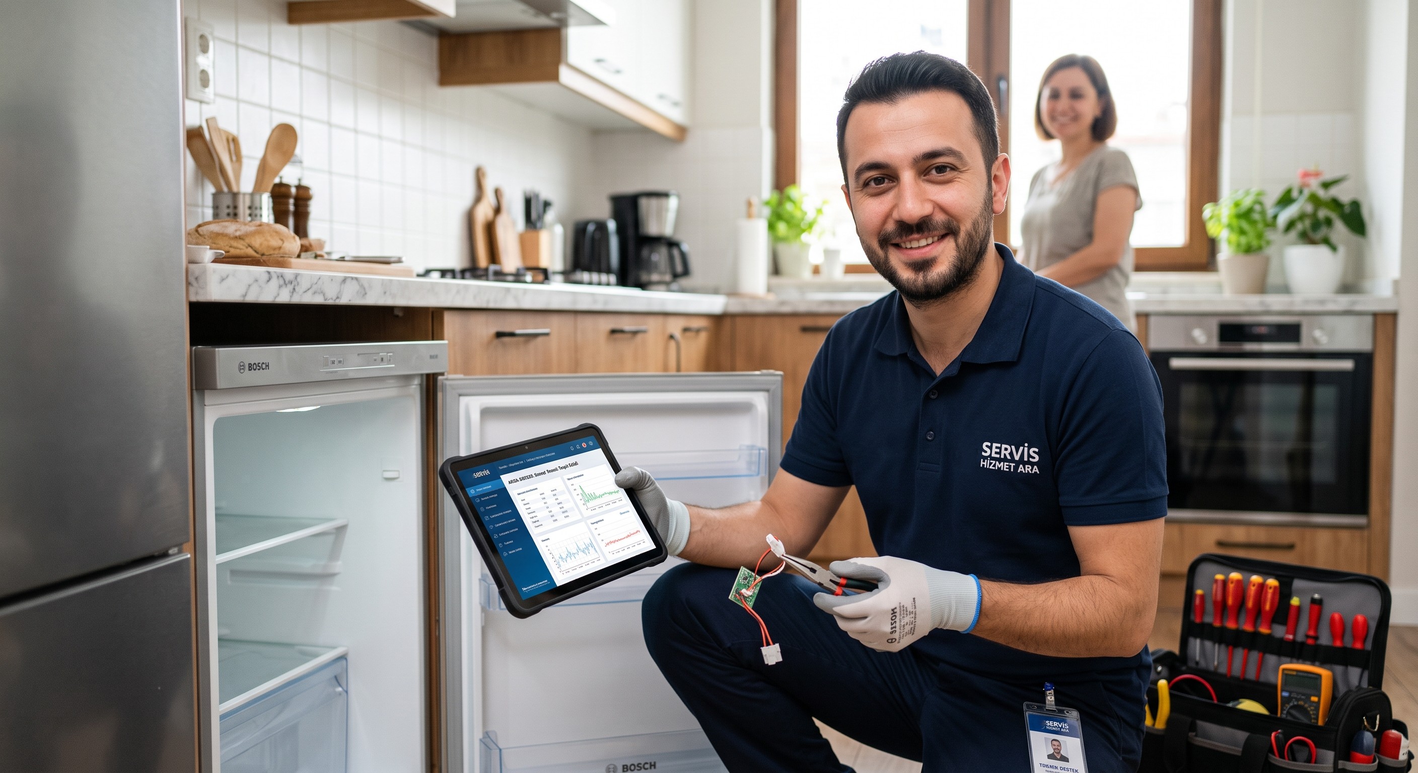Servis ekibi çalışırken